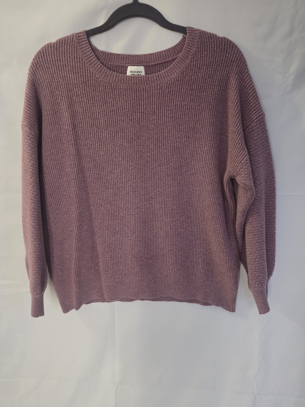 Ribbed Crewneck Sweater in Mauve